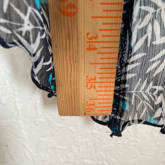 Lane Bryant Flowy Tunic Sheer Blouse Top Floral Leaf Sheer Plus Size 14 - 16 - Picture 9 of 13